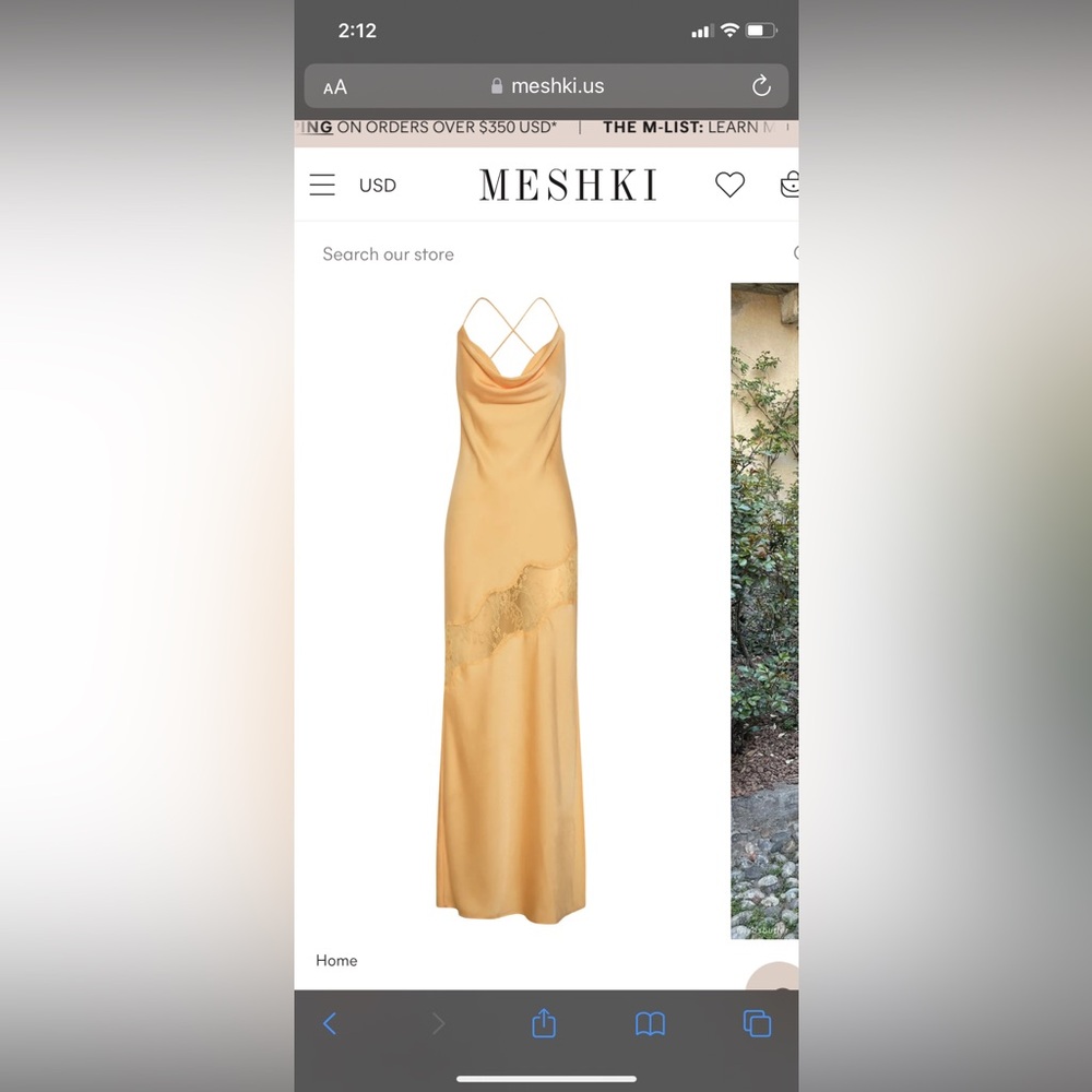 Meshki Lace Detail Satin Maxi Dress